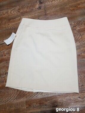 Georgiou Skirt Cream Pencil 8 Lined Business Nwtag